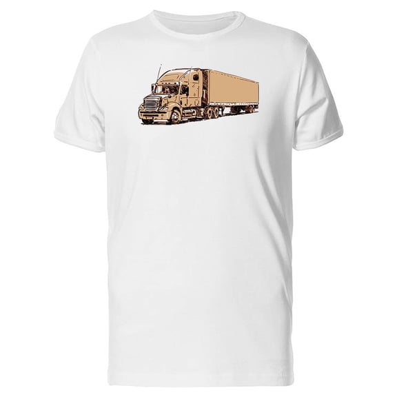 Retro Semi-Trailer Truck Sketch Tee Men's -Image by Shutterstock