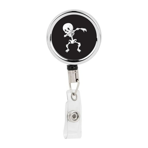 Koyal Wholesale Retractable Badge Reel Holder With Clip, Dabbing X Ray Skeleton Dab