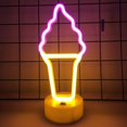 thumbnail image 1 of LED Neon Ice Cream Night Light with Base, LED Neon Light Sign Decoration, 1 of 5