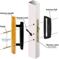thumbnail image 2 of Sliding Patio Glass Door Handle Set Replacement – Diecast with Wood Finish Mortise Style, Fits 3-15/16 In. Hole Spacing, 2 of 7