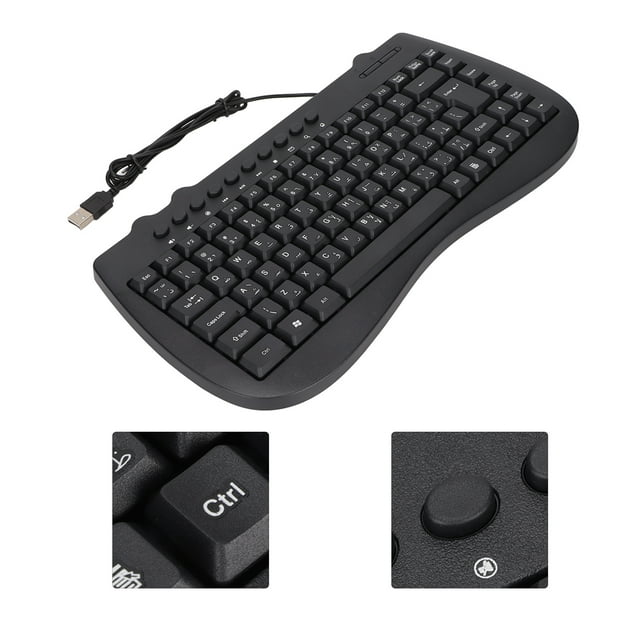 USB Keyboard, Craftsmanship USB Interface Mute Ultra Thin 87 Keys Keyboard for Office for Home English,Arabic