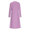 thumbnail image 3 of Gspmoly Robes pour Femmes Grande Taille, Mode Femmes Robe Chemise à Col Rond Uni à Manches Longues Taille Haute Robe de Cocktail Aubaines, 3 of 5