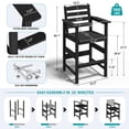 thumbnail image 2 of Cobiod Adirondack Bar Set, 3-Piece Outdoor Patio Furniture Set with 3 Bar Height Chairs and Table, HDPE All-Weather Bistro Set for Balcony,Arubablue, 2 of 6