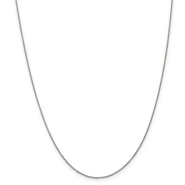 10K White Gold .9mm Cable Chain 24 Inch