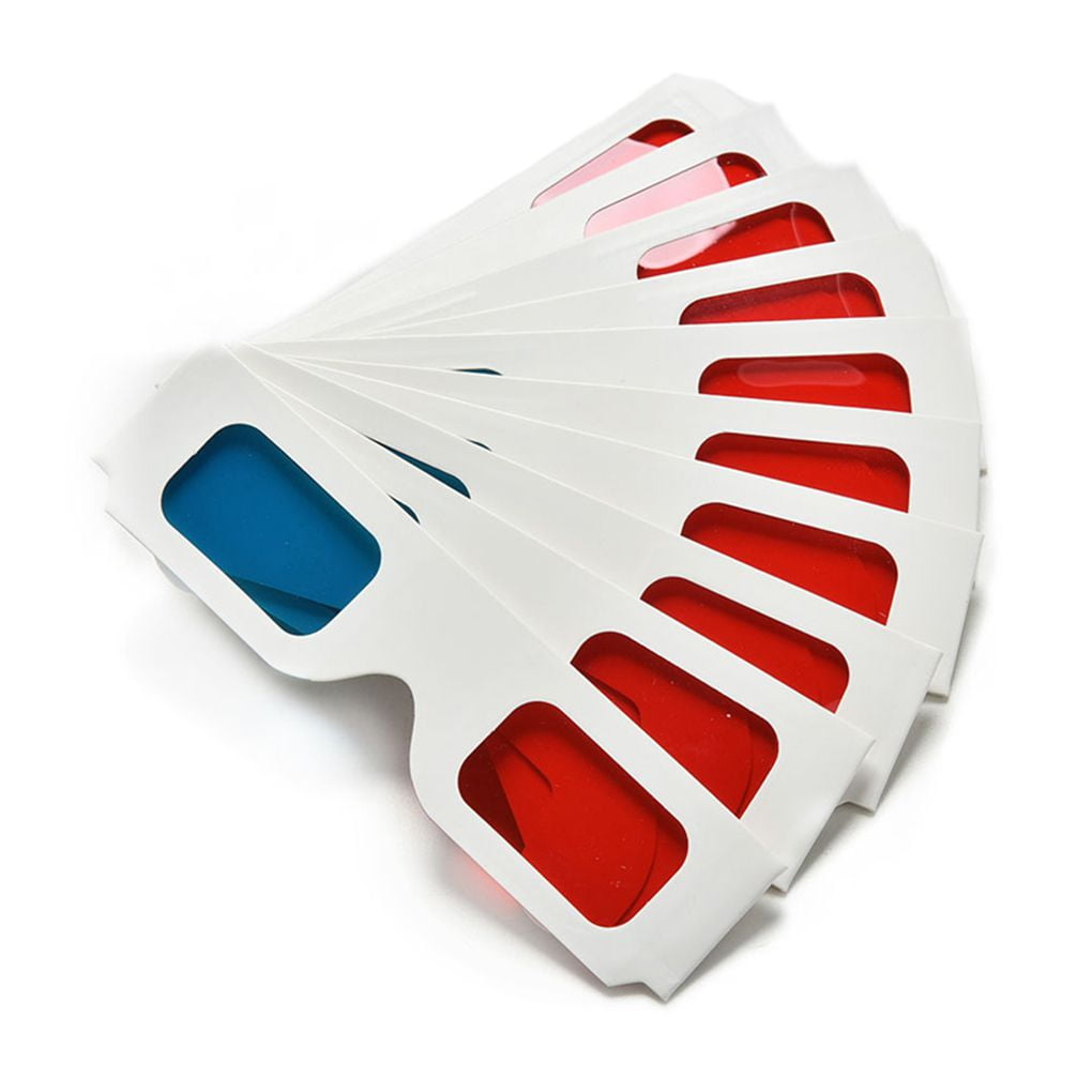 Youkk 10pcs set papier universel anaglyphe 3D Lunettes Rouge Bleu Carton Film DVD Jeu Video TV lunettes 3D Walmart