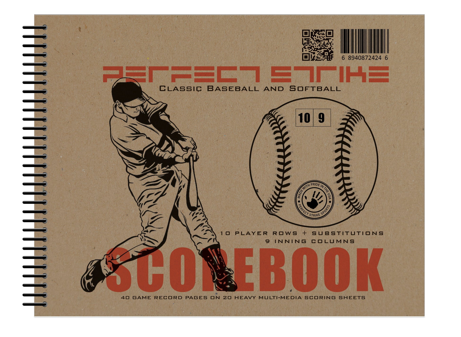 Perfect Strike Baseball Scorebook with Rules and Scoring Instructions