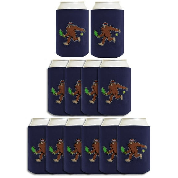 Pickleball Gifts For Men Funny Unique Sasquatch Playing Pickleball 12-Pack Can Coolers Coolies