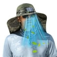 thumbnail image 1 of Ganfancp Protector de Cuello Sombrero de Sol de Chal Grande Sol de Verano Sombrero de Pescador Al Aire Libre Ventilador Recargable Solar de Viento Grande Rebajas Flash Deals 1X Sombrero, 1X Abanico, 1 of 3