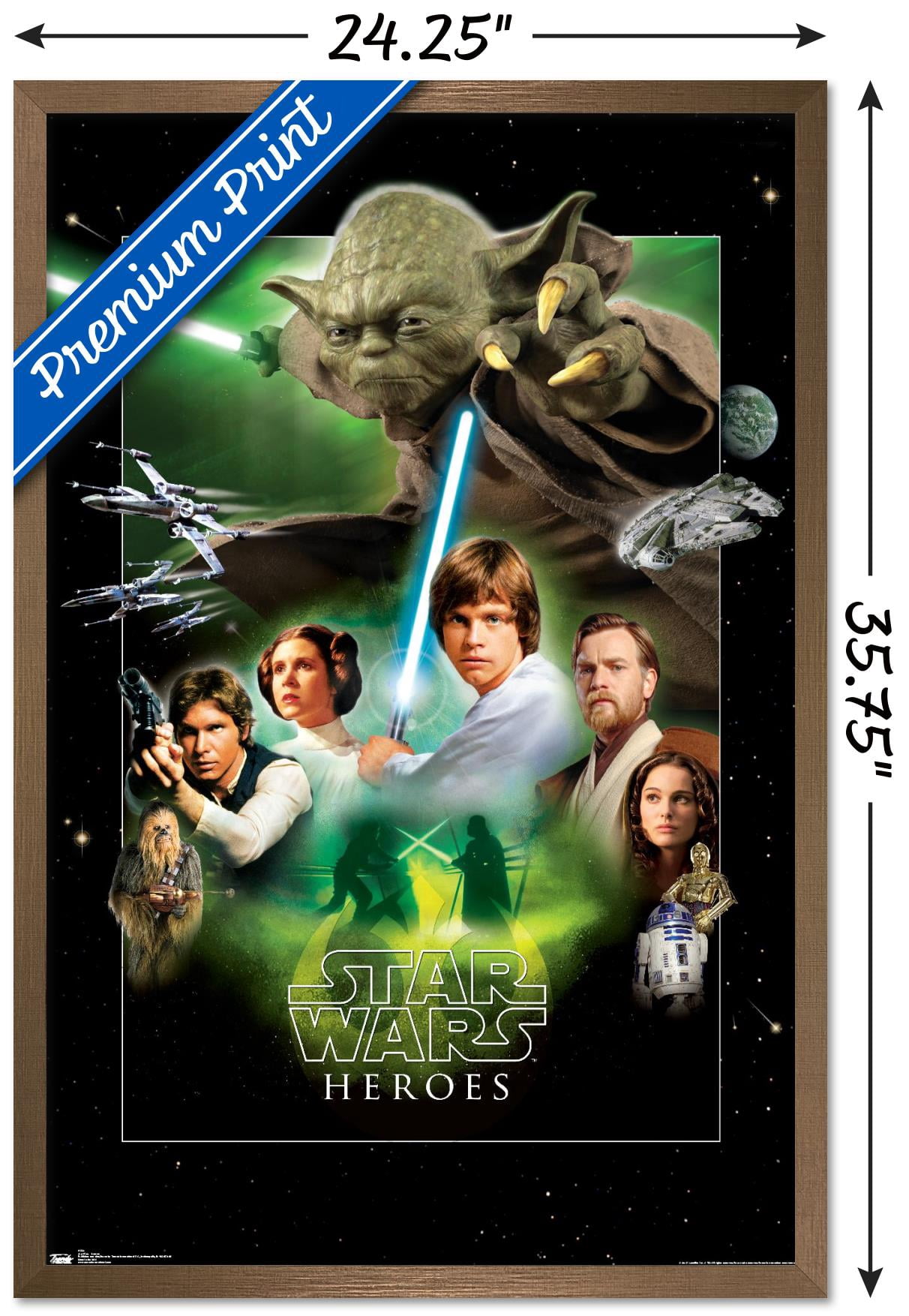 Star Wars: Saga - Heroes 24.25" x 35.75" Framed Poster, by Trends International