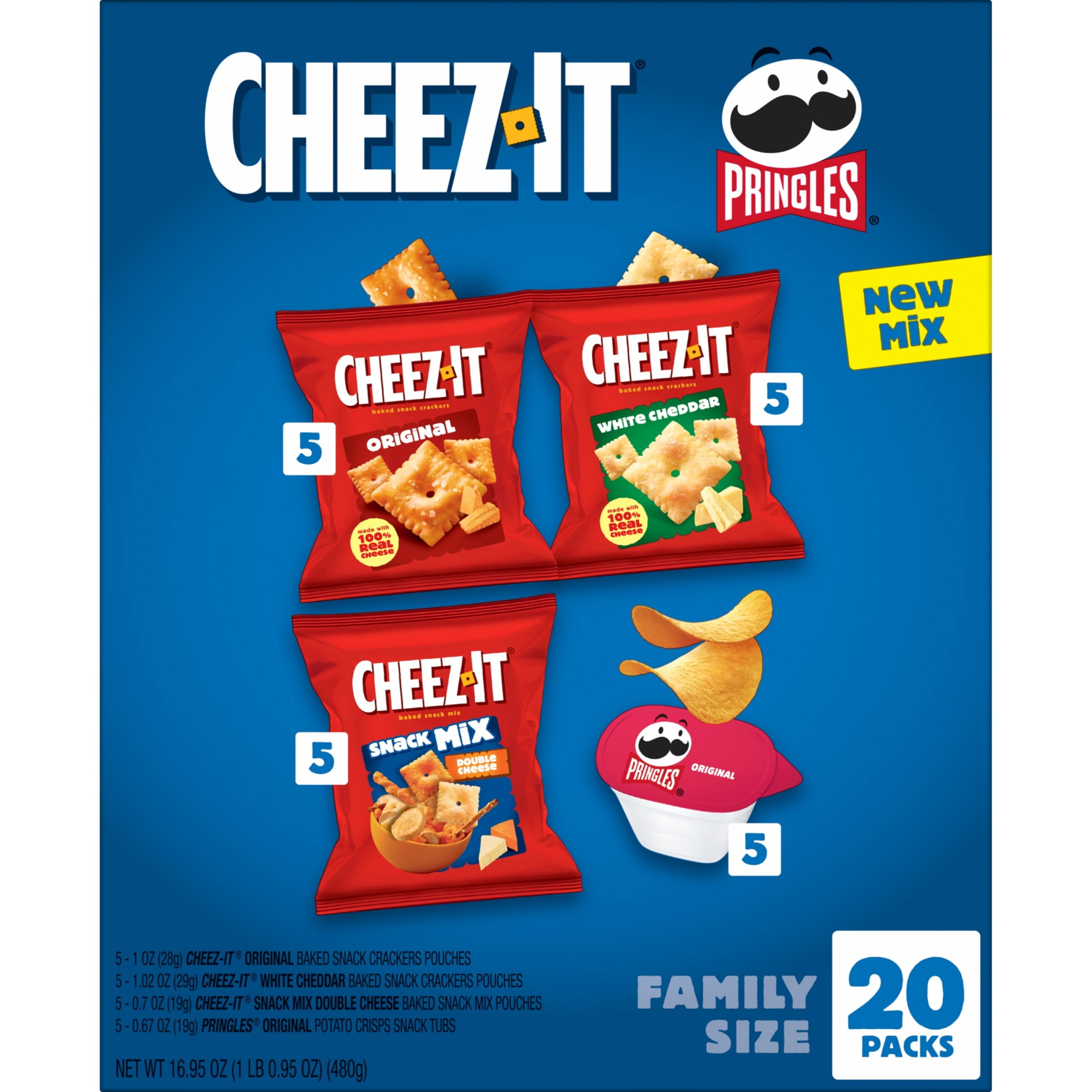 Cheez-It, Pringles Snack Variety Pack, 16.95oz (20 Packs