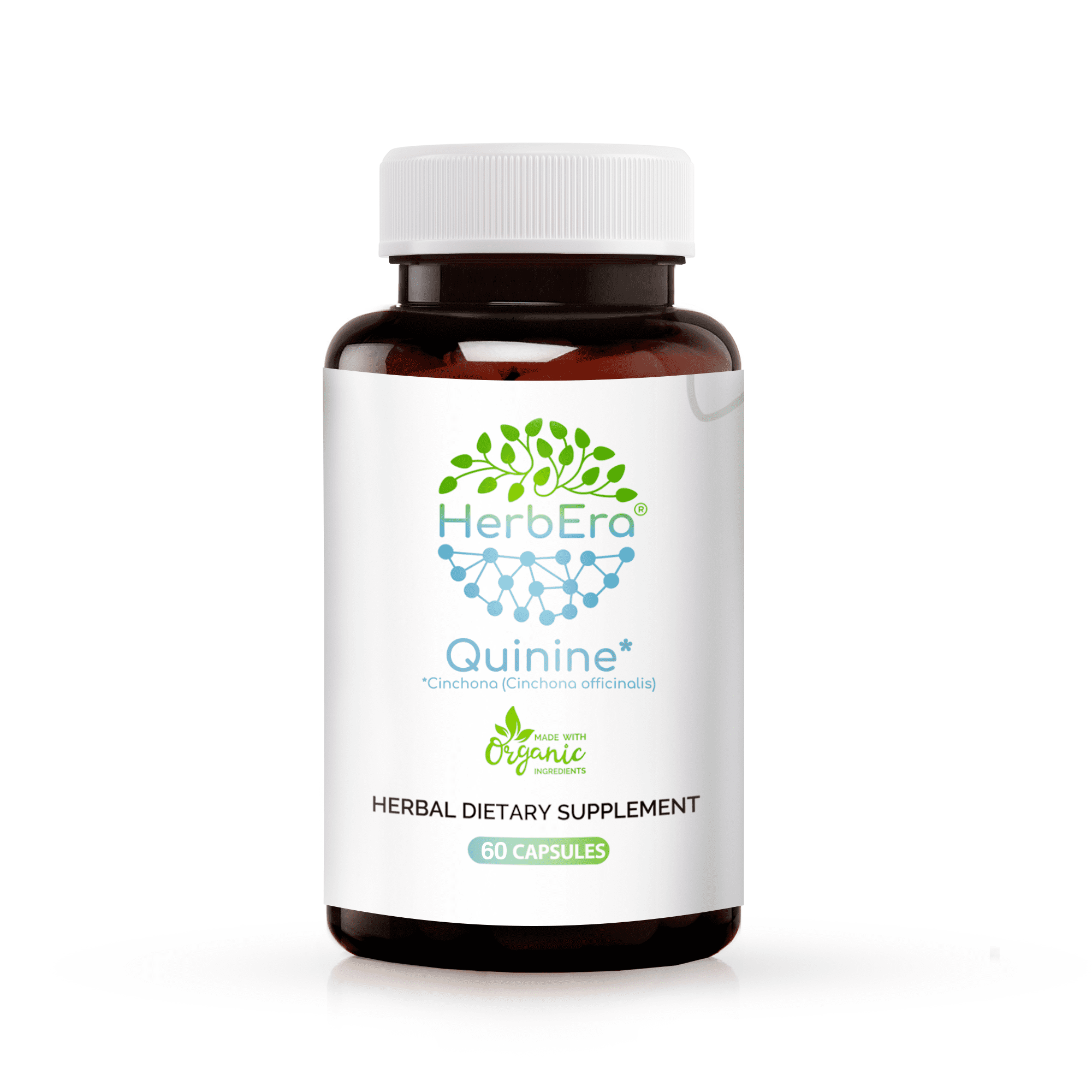 Quinine 60 Capsules, 500 mg, Wildcrafted Quinine (Cinchona officinalis
