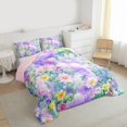 thumbnail image 3 of Castle Fairy Kids Teens Spring Garden Flowers 3 Pieces Queen Comforter Set,Dreamy Floral Daisy Rose Ultra Soft Bedding Sets,Gradient Pink Purple Bedding Comforter Set Breathable, 3 of 8