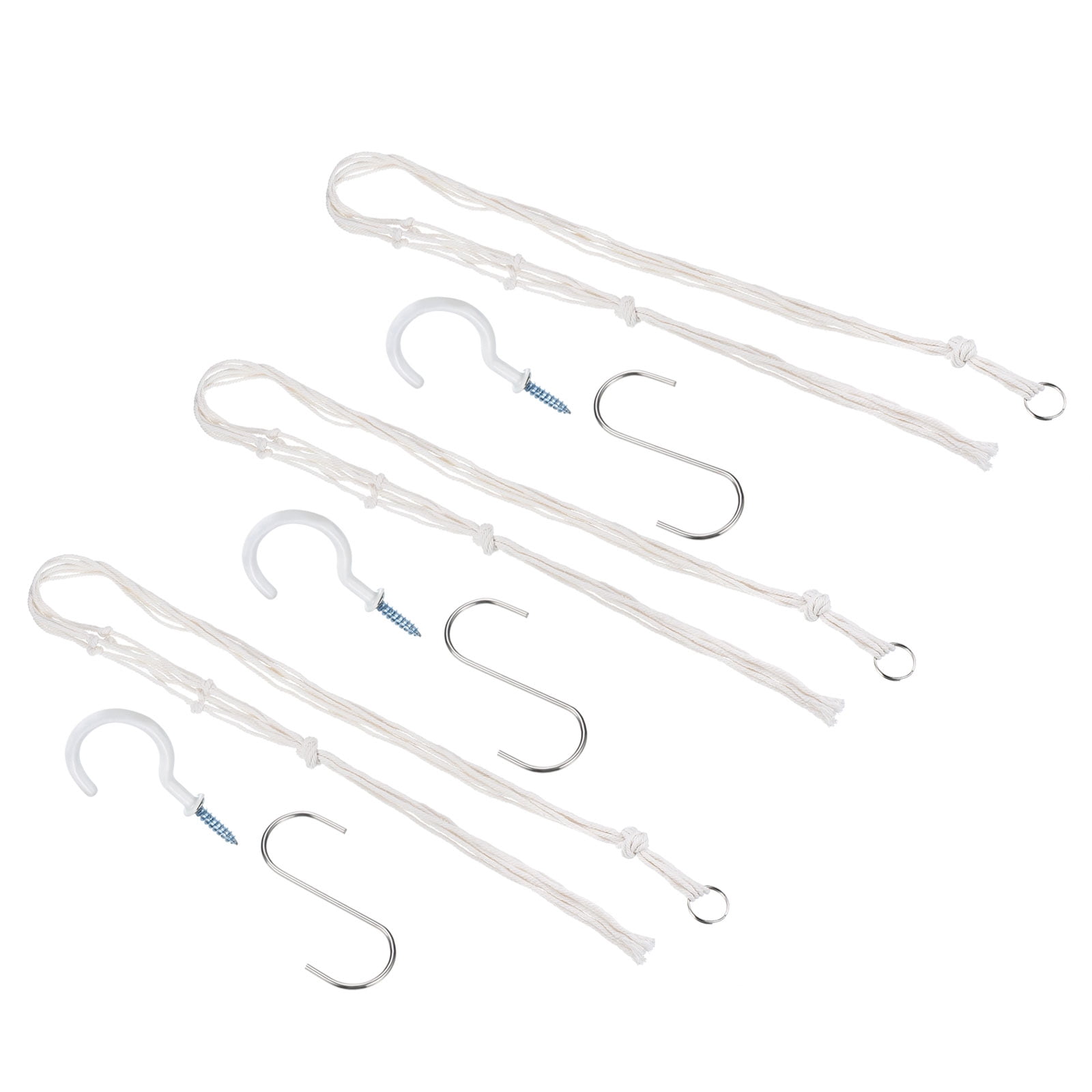 Uxcell Macrame Hanging Planter, 48" Hanging Plant Net with Hooks, Khaki