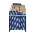 thumbnail image 6 of Pemberly Row Navy Poolside Outdoor Wicker Metal Storage Bench, 6 of 9