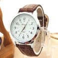 thumbnail image 2 of Man Woman's 12/24 Hour Dial Military Time Brown Band Watch-173-B, 2 of 4