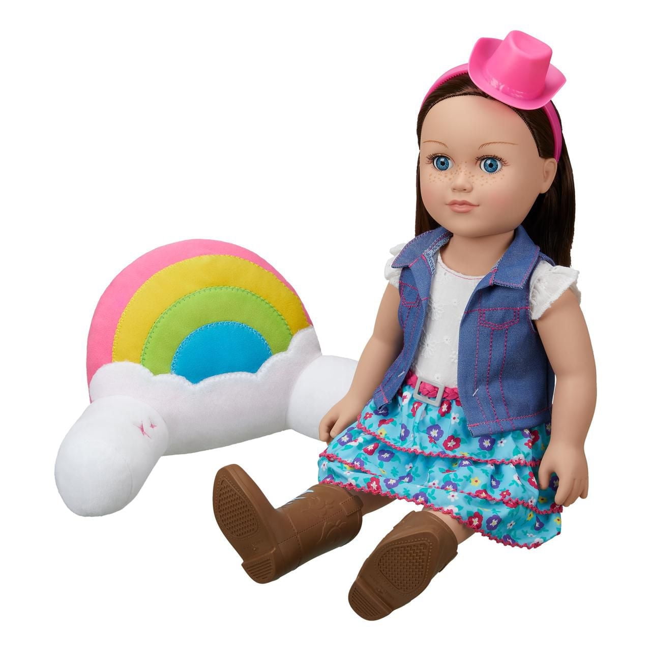 My Life As Lounge Pillow for 18 Inch Dolls, Rainbow