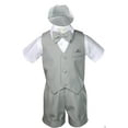thumbnail image 3 of Silver Baby Infant Boy Toddler Formal Eton Suit Vest Set Shorts S M L XL 2T - 4T, 3 of 8