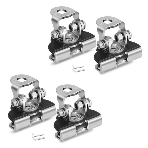 4X Front Bonnet Clamp Hood Mounting Brackets Antenna For Spot LED Light Bar UTV