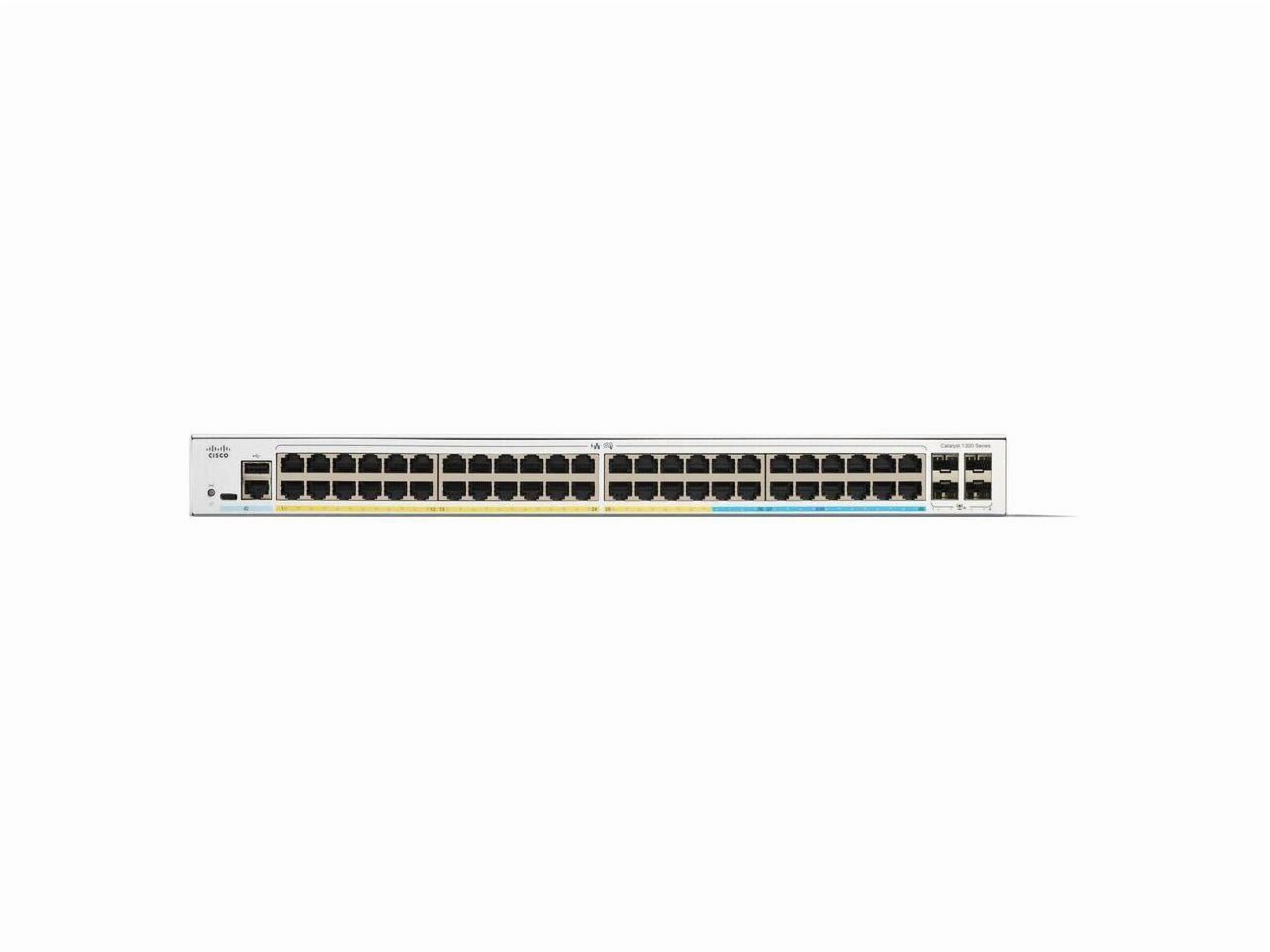 Cisco Catalyst C1300-48T-4X Ethernet Switch, 48 Ports - Manageable - 10 Gigabit Ethernet - 10/100/1000Base-T, 10GBase-X - 3 Layer Supported