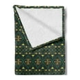 thumbnail image 2 of Boho Soft Flannel Fleece Throw Blanket, Tribal Influenced Repetitive Pattern with Motifs and Shapes, Cozy Plush for Indoor and Outdoor Use, 50" x 60", Charcoal Grey Mustard, by Ambesonne, 2 of 5
