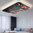 thumbnail image 5 of Fluorescent Light Covers for Ceiling Lights Classroom, Rustic Mushrooms Magnetic Ceiling Light Cover Filter for School,Office, 2X4 FT, Pack of 1, Green Botanical Leaf Butterflies Black, 5 of 9