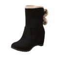 thumbnail image 1 of HBFAGFB Bottines Mode pour Femmes Bottines à Talon Compensé en Velours Noir Taille 42, 1 of 9