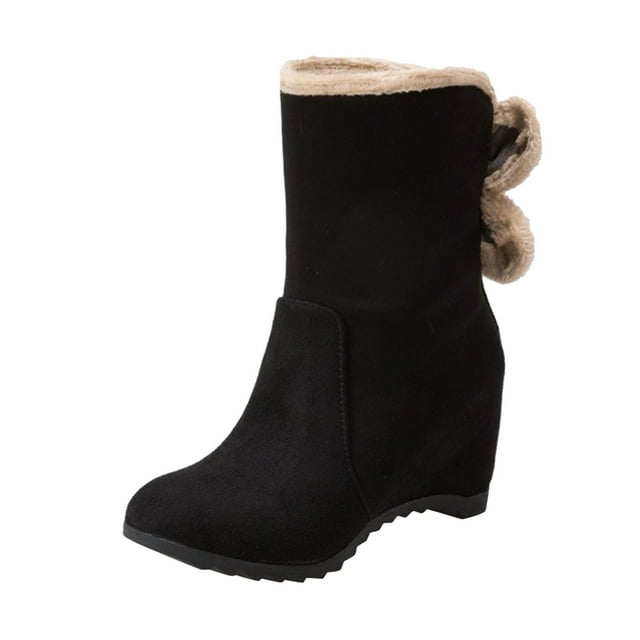 HBFAGFB Bottines Mode pour Femmes Bottines à Talon Compensé en Velours Noir Taille 37