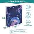 thumbnail image 5 of Glowing Jellyfish 3 Ring Binders 1.5 inch Hardcover File Folders with Interior Pockets A4 Size Organizer for School Office Hospital Set of 2, 5 of 8
