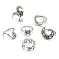thumbnail image 1 of 6 uds. Conjuntos de anillos de aleación para mujer a la moda, joyería delicada de varias formas para fiesta, 1 of 1