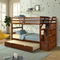 thumbnail image 7 of Wood Twin Bunk Beds, Twin Bunk Bed for Kids with Ladder and Safety Rail, Premium Firm Feel Support w/Ladder and Safety Rail, Roll Out Trundle w/3 Drawers, 94.4'' x 42.4'' x 61.4'', 275lbs, S0142, 7 of 7