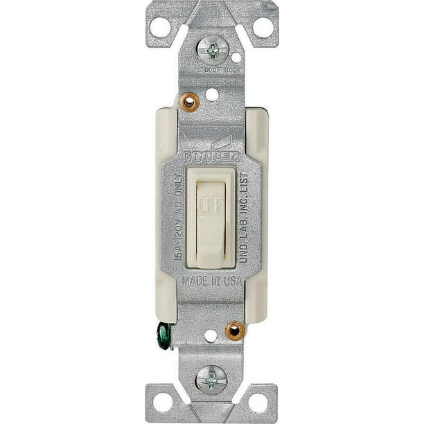 Cooper Wiring 13017V10 Grounded Toggle Lighted Switches, Ivory