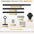thumbnail image 4 of Extendable Heavy Duty Curtain Rod 32-240 Inches - Adjustable Tension Rod for Wide Windows, Black Space-Saving Design with Brackets (1 Pack), 4 of 8