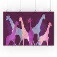 thumbnail image 2 of Giraffes, Watercolor, Purple (36x54 Giclee Gallery Art Print, Vivid Textured Wall Decor), 2 of 3