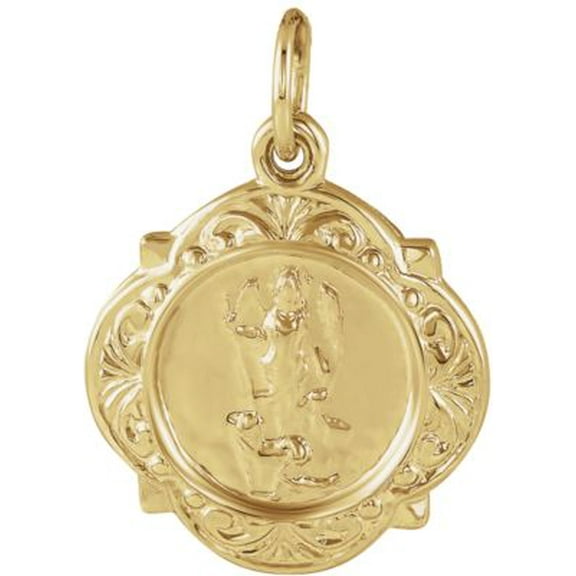 12mm St. Raphael Medal in 14k Yellow Gold
