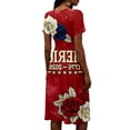 thumbnail image 5 of America 250th Dresses for Women Trendy Midi Usa Flag Dresses Short Sleeve A-Line Swing Summer Dresses, 5 of 5