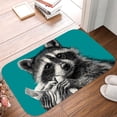 thumbnail image 5 of 1pc Raccoon with Bag Absorbent Non-Slip Bathroom Thickened Flannel Rug Decor,Soft,Quick Drying,Suitable For Indoor/outdoor Use,Bathrooms,Bedrooms,Kitchens,Terrace,Laundry Rooms,16"x24", 5 of 9