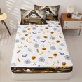 thumbnail image 4 of Homewish Cartoon Bathtub Ghost Zipper Full Size Comforter Sets with Fitted Sheet and 2 Pillowcases for Girls, Cottage Butterfly Wildflower Zipper Bedding Set, Halloween Reversible, 4 Pieces, 4 of 6