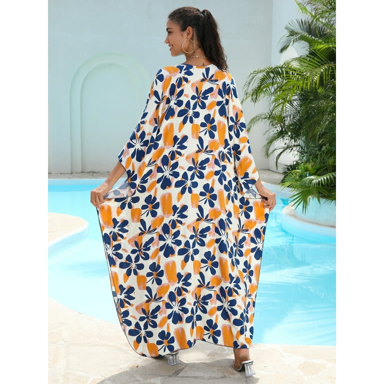 Women's Plus Size Kaftan Dress  Plus Size Maxi Dress Moo Moos Beach Cover  Up,Bathing Suit Cover-Up Loungewear - Walmart.com