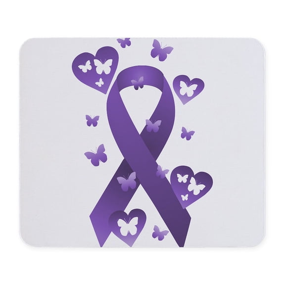 CafePress - Purple Awareness Ribbon Mousepad - Non-slip Rubber Mousepad, Gaming Mouse Pad