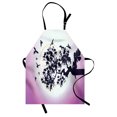 thumbnail image 1 of Anime Apron Fantasy Fairy Silhouette Sitting on the Branch of Tree with Flying Birds, Unisex Kitchen Bib Apron with Adjustable Neck for Cooking Baking Gardening, Dark Purple and Fuchsia, by Ambesonne, 1 of 3