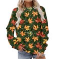 thumbnail image 3 of Jinhomg Fashion Fall Sweat Shirt for Women Trendy Graphic Printed Pullover Tops Lightweight Comfy Long Sleeve Crewneck Sweatshirts Multicolor S, 3 of 6