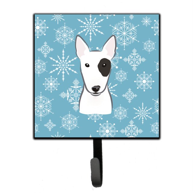 ""Caroline'S Treasures Bb1643Sh4 Correa O Llavero Con Forma De Copo De Nieve Bull Terrier, Pequeño, Multicolor""