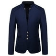thumbnail image 4 of ZVNAΖH Mens Casual Suit Blazer Jackets Stand Mandarin Collar Lightweight Lined Sport Coats Business Coats, 4 of 9