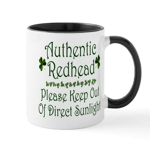 CafePress - Authentic Redhead Mug - 11 oz Ceramic Mug - Novelty Coffee Tea Cup