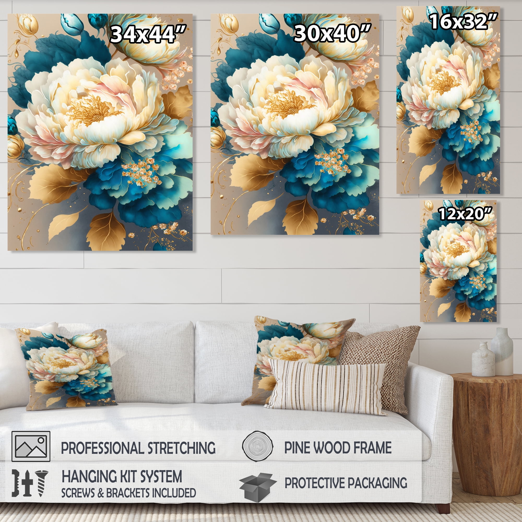 Designart Vibrant Floral Bunch II Canvas Wall Art