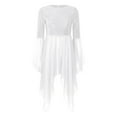 thumbnail image 3 of YONGHS Women's Shiny Sequins Overlays Worship Praise Dance Dress Dancewear White S, 3 of 7