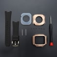 thumbnail image 4 of Kit de modificación de lujo para Apple Watch Case Band 7, 45mm, 44mm, 42mm, marco de bisel de Metal, correa de goma para IWatch 7, 6, 5, 4, 3, SE, 4 of 4