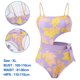 thumbnail image 2 of 1 juego de tirantes de natación graduales de una pieza para mujer, ajustados con estampado vintage y falda cruzada multiusos, 2 of 5