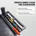 thumbnail image 4 of VEVOR Utility Service Cart, 2 Shelf 550LBS Heavy Duty Plastic Rolling Utility Cart with 360° Swivel Wheels (2 with Brakes), Large Lipped Shelf, Ergonomic Storage Handle for Warehouse/Garage/Cleaning, 4 of 8
