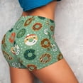 thumbnail image 4 of Vsdgher Christmas Donuts print Workout Shorts for Women Seamless Soft Smooth Gym Yoga Scrunch Active Exercise Fitness Shorts, 4 of 8